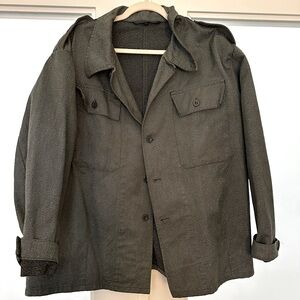 Vintage chore jacket with button details on shoulder